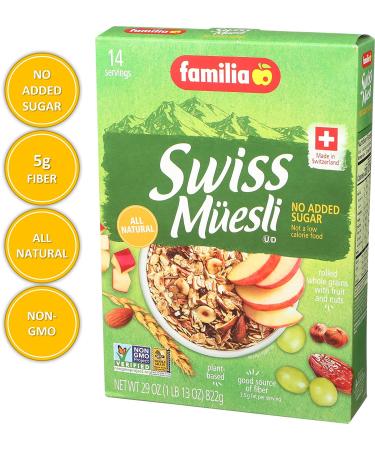 Familia Swiss Muesli Cereal 29oz Box - No Added Sugar (Pack of 1) - Buy Online on GoSupps.com