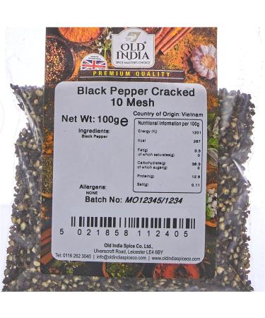 Old India Black Pepper Cracked 10 Mesh 100g - Authentic Spice for Cooking | Pack of 1 - Buy Online on GoSupps.com