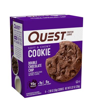 Buy Quest Nutrition Double Chocolate Chip Protein Cookies - 4 CT | High Protein Low Sugar Keto-Friendly Snacks - Buy Online on GoSupps.com