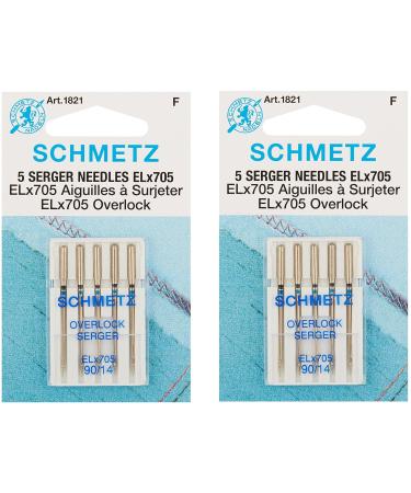 ELX705 Serger Needles -Size 14/90 5/Pkg (2 Pack)