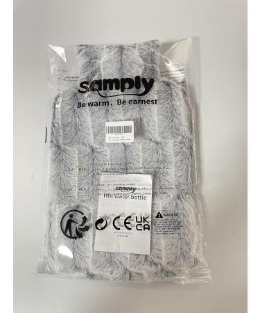 Samply 2L Hot Water Bottle with Furry Navy Blue Cover - Warmth & Comfort for All Seasons - Buy Online on GoSupps.com