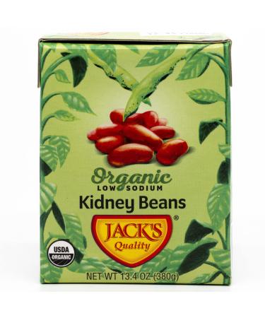 Jack's | Organic Kidney Beans 13.4 oz.| Packed with Protein and Fiber, Heart Healthy, Low Sodium & Non GMO | (8-PACK)