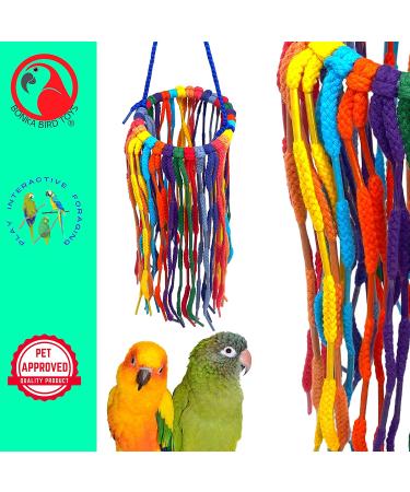 Colorful Aglet Heaven Cotton Chew Toy for Parrots - Large Size for Macaws, African Greys, and Cockatoos - Buy Online on GoSupps.com
