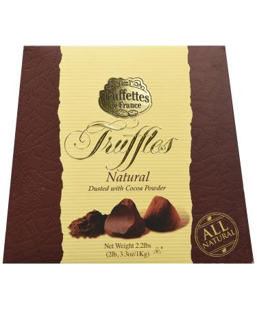 Chocmod Truffettes de France Natural Truffles, Plain, 1000-Gram Boxes (Pack of 2)