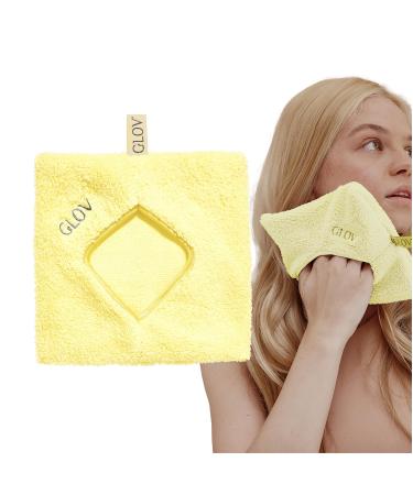 Hypoallergenic Microfiber Makeup Remover Mitt Face Towel Makeup Remover Cloth for All Skin Types with Just Water No Chemicals Washable (Baby Banana)