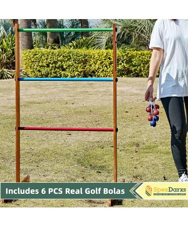 SpexDarxs Ladder Toss Outdoor Game Set - Wooden Golf Toss with Ladder Ball Bolas & Carrying Bag - Fun for Kids & Adults - 35inch - Buy Online on GoSupps.com
