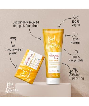 Kind Natured The Awakening Cleansing Scrub Bar Natural Orange and Grapefruit Vegan Bar Exfoliating Soap 100g - Buy Online on GoSupps.com