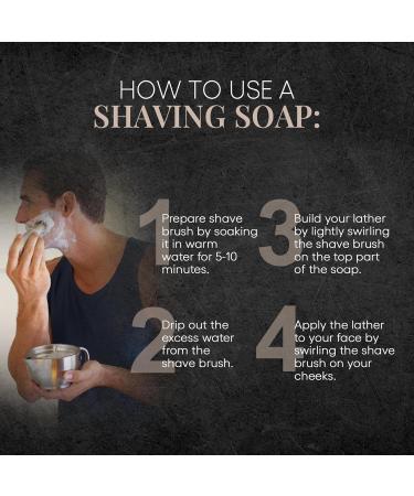 Handmade Natural Organic Shave Soap - 7oz Tin for Sensitive Skin | Olive Oil Coconut Oil & Shea Butter | Ideal Shaving Soap for Men - Buy Online on GoSupps.com