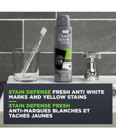 Dove Men+Care Dry Spray Antiperspirant deodorant for 72H sweat & odour protection Stain Defense Fresh anti-white marks and yellow stains 107 g - Buy Online on GoSupps.com