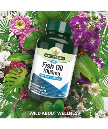 Natures Aid Fish Oil 1000mg High Strength Omega-3 Supplement with DHA & EPA Supports Heart Brain Vision Immune & Joint Health Non-GMO High Strength Natural Fish Oil 90 Softgel Capsules Fish Oil 1000mg 90 Softgels - Buy Online on GoSupps.com