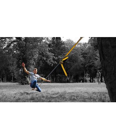 Gibbon Slacklines Flowline 82ft with Treewear - Yellow/Blue | 1 Line, 2 Ratchet Straps, Tree Protection - Buy Online on GoSupps.com