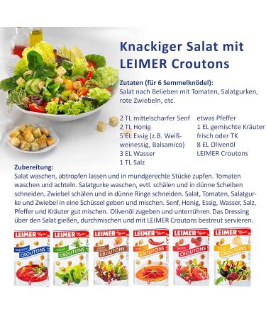 Leimer Unseasoned Croutons 500g - Premium Quality Croutons for Salads & Soups - International Shipping Available - Buy Online on GoSupps.com