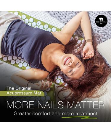 Bed of Nails Acupressure Mat - 820 Pressure Points for Back Pain Relief & Energy Boost - FSA/HSA Eligible - 29x16x1 - Green - Buy Online on GoSupps.com