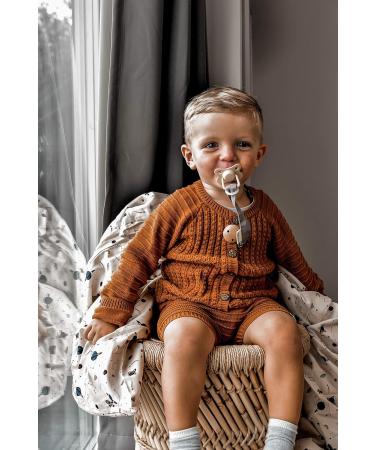 Filibabba Organic Cotton Pacifier Chain (21 cm) | Dusty Rose | Nickel-Free Clips | Danish Design for Boys & Girls - Buy Online on GoSupps.com