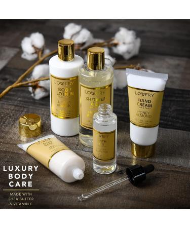 Fathers Day Home Spa Kit Gift Set - Honey Almond Bath Sets for Men & Women | Luxury Bath & Shower Package with Shower Gel, Body Lotion, Scrub, Hand Cream, Bath Pillow & More in Gift-Ready Tote Bag - Buy Online on GoSupps.com