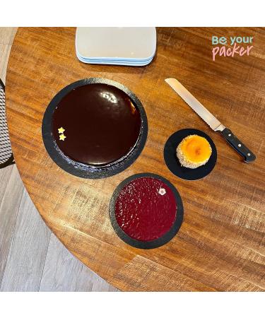 10 Cake Boards 15cm - Double Sided Gold/Black Round Cardboard Pastry Base - Buy Online on GoSupps.com