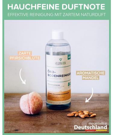 Heldengr n KO Floor Cleaner for Moped Robots - Peach Blossom & Almond - Quick-Drying Foam Arm Strip-Free - 4x1000ml (1L Pack) - International Shipping Available - Buy Online on GoSupps.com