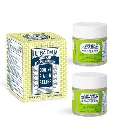 Ultra Balm External Analgesic for Cooling Pain Relief Simple Backache Arthritis Strains Bruises Sprain Muscle Pain Muscle Soreness 0.7oz/19.8g Exp Year2025 (Pack of 2)