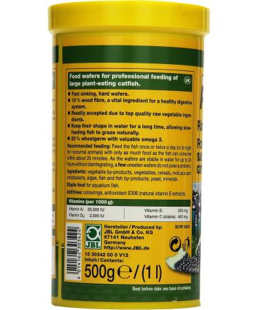 JBL Novopleco XL Sole Feed Tablets for Large Suction Catfish - 500g (1-Pack) | Ideal for 15-40 cm Fish Size - International Shipping Available - Buy Online on GoSupps.com