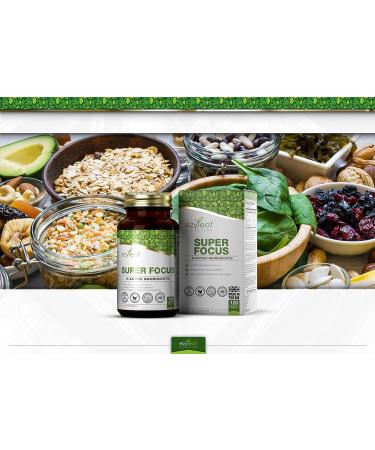 Buy Ezyleaf Super Focus - 750mg L-Tyrosine Ginkgo Biloba Taurine & B12 | Vegan High-Dose Capsules | 120 Allergen-Free Caffeine-Free Supplements for Enhanced Focus - Buy Online on GoSupps.com