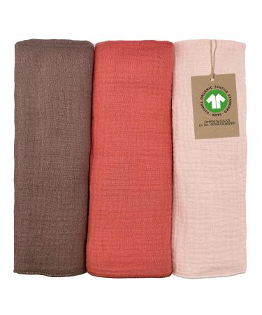 Mimadu Bio Gots Spitche Baby Musselin Spucker Splate Baby Guelly Baby 60x30 cm spitting towels Baby girls Mullwindules Mulltken Baby made of ultra -hooded organic cotton 3 Set (Blossom) Blossom 30x60 cm