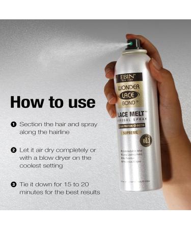 Wonder Lace Melt Aerosol Spray - Silk Protein Biotin Infused 6.08 fl.oz./180ml Preserves Edges & Undetectable Lace Long lasting hold No Residue glueless 6.08 Fl Oz (Pack of 1) Silk Protein - Buy Online on GoSupps.com