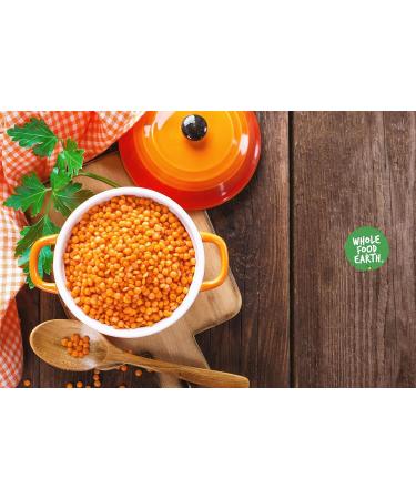 Wholefood Earth Organic Red Split Lentils 500g - GMO Free, Vegan, High Fiber, High Protein - Certified Organic - Buy Online on GoSupps.com