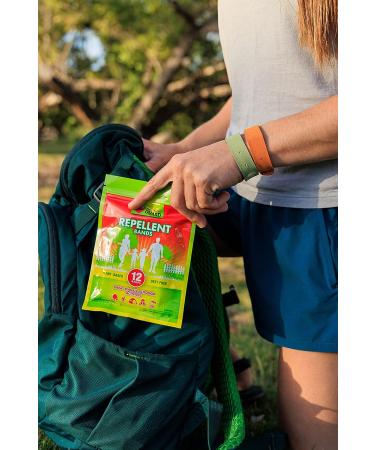 12 Pack Mosquito Guard Repellent Bands - Natural Citronella & Lemongrass Oil, DEET Free - Buy Online on GoSupps.com