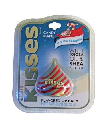 Hershey Kisses Holiday Lip Balm! With Jojoba Oil And Shea Butter! Cherry Cordial! Candy Cane! Perfect Stocking Stuffer! (Candy Cane)