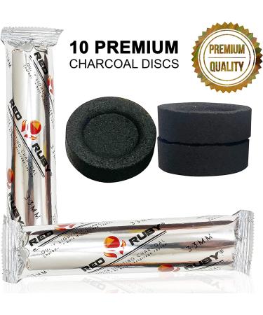 Charcoal Tablets for Incense  Quick Light Coal Tablets  Charcoal Disks  33 mm Coal Rolls  Pack of 10 Coal Briquettes  Slow Burn - Instant Lighting (Roll of Charcoal Discs) - Buy Online on GoSupps.com
