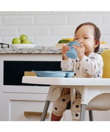 Baby Eats BPA-FREE Weaning Set | Suction Plate + Bowl | Sippy Cup | Bib | Placemat | Fork + Spoon | Silicone Feeding Set 9 PCS (Blue) - Buy Online on GoSupps.com