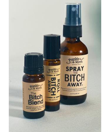 Frankie & Myrrh Bitch Kit Trio - Aromatherapy Spray Roll-on & Essential Oil Blend for Irritability | Natural Perfume with Bergamot Geranium Lavender & Frankincense - International Shipping - Buy Online on GoSupps.com