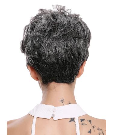 WIG ME UP DW-2700-DF1202 | Short Backcombed Voluminous Wavy Grey Mix Ladies Wig - Stylish Grey-Black Blend for All Occasions - Buy Online on GoSupps.com