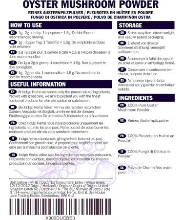 Oyster mushrooms powder (Pleurotus ostreatus) - 100g (Quality assured) - Buy Online on GoSupps.com