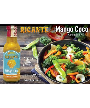 Ricante Tropical Mango Coco Caribbean Style Everything Sauce - 12oz Bottle | Keto, Gluten Friendly, Whole 30 Approved - Buy Online on GoSupps.com