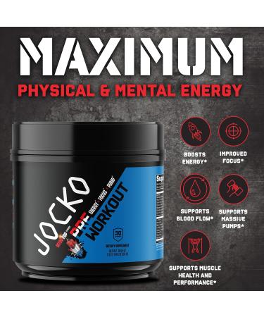 Jocko Fuel Pre Workout for Men & Women - High Stim Low Sugar Blend with Beta Alanine + L-Citrulline Support Muscle Pump Energy & Recovery 200mg of Caffeine Nitro Pop 30 Servings 1.31lbs (594 G) - Buy Online on GoSupps.com