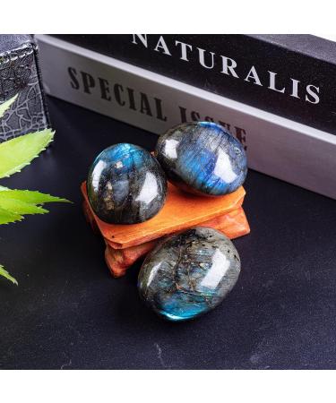 UNIHOM Natural Labradorite Palm Stone 1.5-2.7 - Irregular Polished Gemstone for Anxiety Relief - Buy Online on GoSupps.com