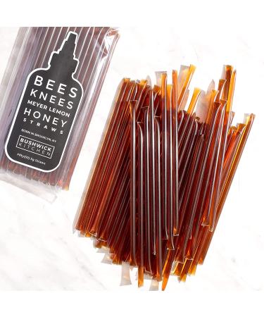 Bees Knees Meyer Lemon Honey Sticks - 50 Wildflower Honey Straws Infused with Citrus | Tea Accessories and Foodie Gifts - Buy Online on GoSupps.com