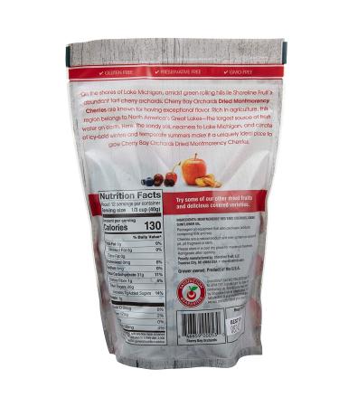 Cherry Bay Orchards Dried Montmorency Tart Cherries - 32oz (2x16oz Bags) - 100% Domestic, Natural, Kosher, Gluten-Free, GMO-Free - Resealable Pouch - 1lb (Pack of 2) - Buy Online on GoSupps.com