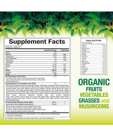 Natural Factors Whole Earth & Sea Organic Fermented Protein & Greens Chocolate Supplement 1lb 9 Oz - Vegan Whole Food, 20 Servings - Pack of 1 - Buy Online on GoSupps.com