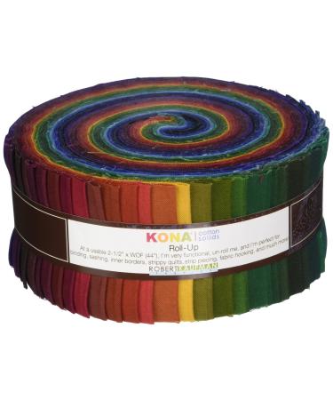 Robert Kaufman Fabrics RU-232-41 Kona Cotton Solids New Dark Roll Up 41 2.5-inch Strips Jelly Roll Assorted Single - Buy Online on GoSupps.com