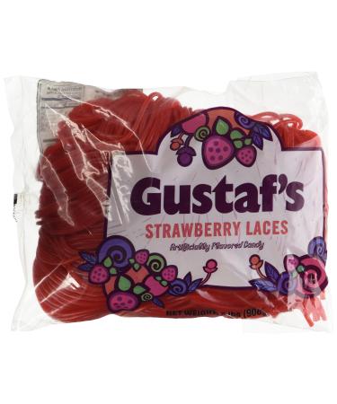 Just Candy Gustaf's Strawberry Laces Red 2lb bag Strawberry 2 Pound (Pack of 1)