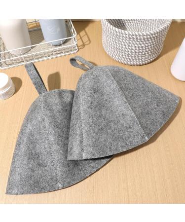 Kisangel Unisex Russian Sauna Hat - 2 Pieces Felt Bath Caps for Men & Women - Gray Sauna Accessories (34x23cm) - Buy Online on GoSupps.com