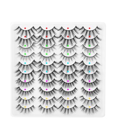 20 pairs of false eyelashes 3D artificial eyelashes natural handmade light eyelashes natural fake lashes suitable for work/dating/party (5 styles mixed) - Buy Online on GoSupps.com