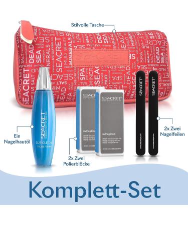 SEACRET Nail Kit - Nail Care Set with Cuticle Oil Nail Files and Buffer Blocks for a Quick Manicure from the Comfort of Home NEW Nail Kit - Buy Online on GoSupps.com