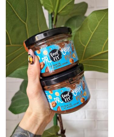 Feel Fit Protein Groove Cocoa Hazelnut Spread - 19% Protein No Added Sugar Palm Oil Free Smooth Consistency (6 x 200g) - Buy Online on GoSupps.com