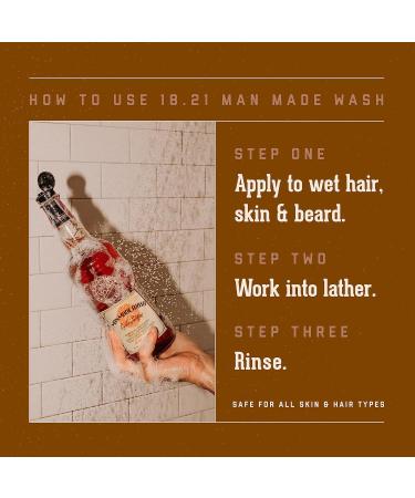 18.21 Man Made Original Noble Oud 3-in-1 Shower Gel Shampoo & Conditioner for Men - Hydrating Strengthening for All Hair & Skin Types 900ml - Buy Online on GoSupps.com