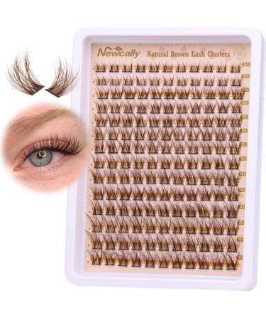 Brown Lash Clusters Natural Wispy Eyelash Clusters DIY Lash Extension C Curl Brown Eyelash Cluster Individuals Faux Mink Lashes Eyelash Extension by Newcally Lashes-C