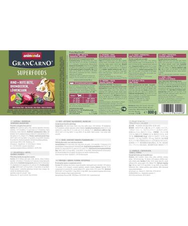 Buy Animonda Gran Carno Adult Superfoods Wet Dog Food - Beef & Beetroot - 6 x 800g Pack - Premium Nutrition for Adult Dogs - Buy Online on GoSupps.com