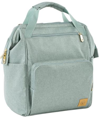 L SSIG Goldie Mint Baby Changing Backpack | Sustainably Produced with Accessories - Shop Internationally - Buy Online on GoSupps.com